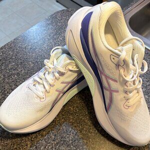 Women's Asics Gel-Kayano 30, White/Cyber Grape, 10 B Medium